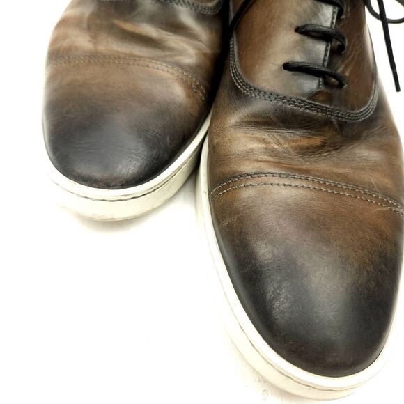 Santoni Mens Shoes 11.5 D Gray Durbin Bund Cap Toe Oxford Italian Leather main image 8